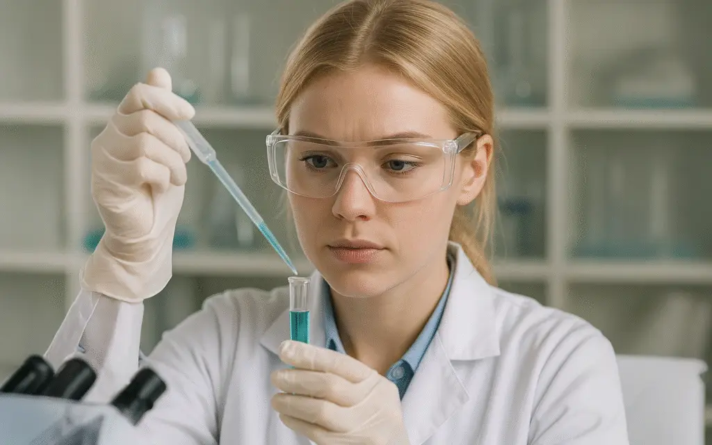 Scientist Preparing Peptide Sample in Laboratory – TestedPeptide