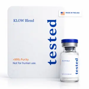 Klow Blend (KPV/BPC157/TB4/GHK-CU) research peptide vial - high-purity, COA verified