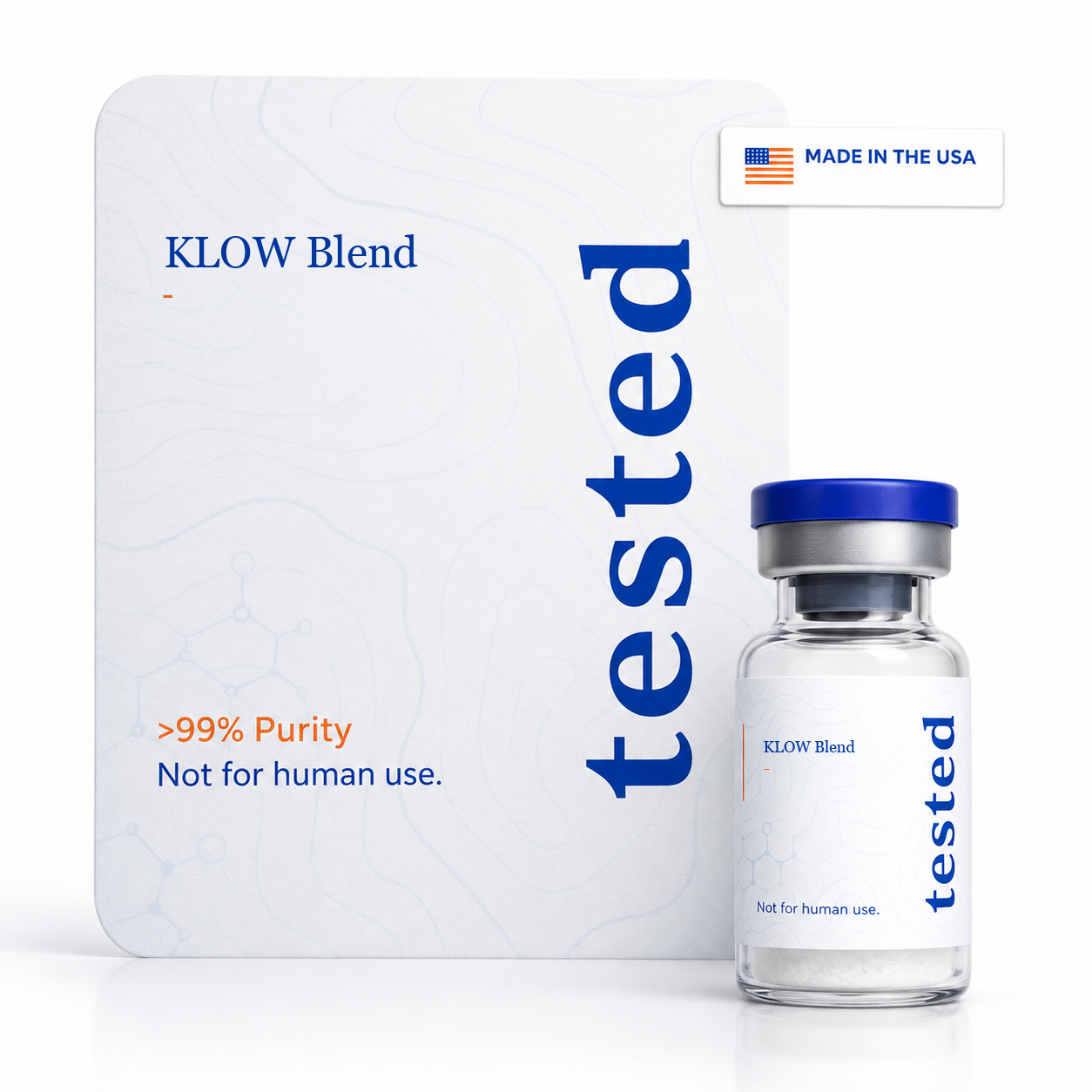 Klow Blend (KPV/BPC157/TB4/GHK-CU) research peptide vial - high-purity, COA verified