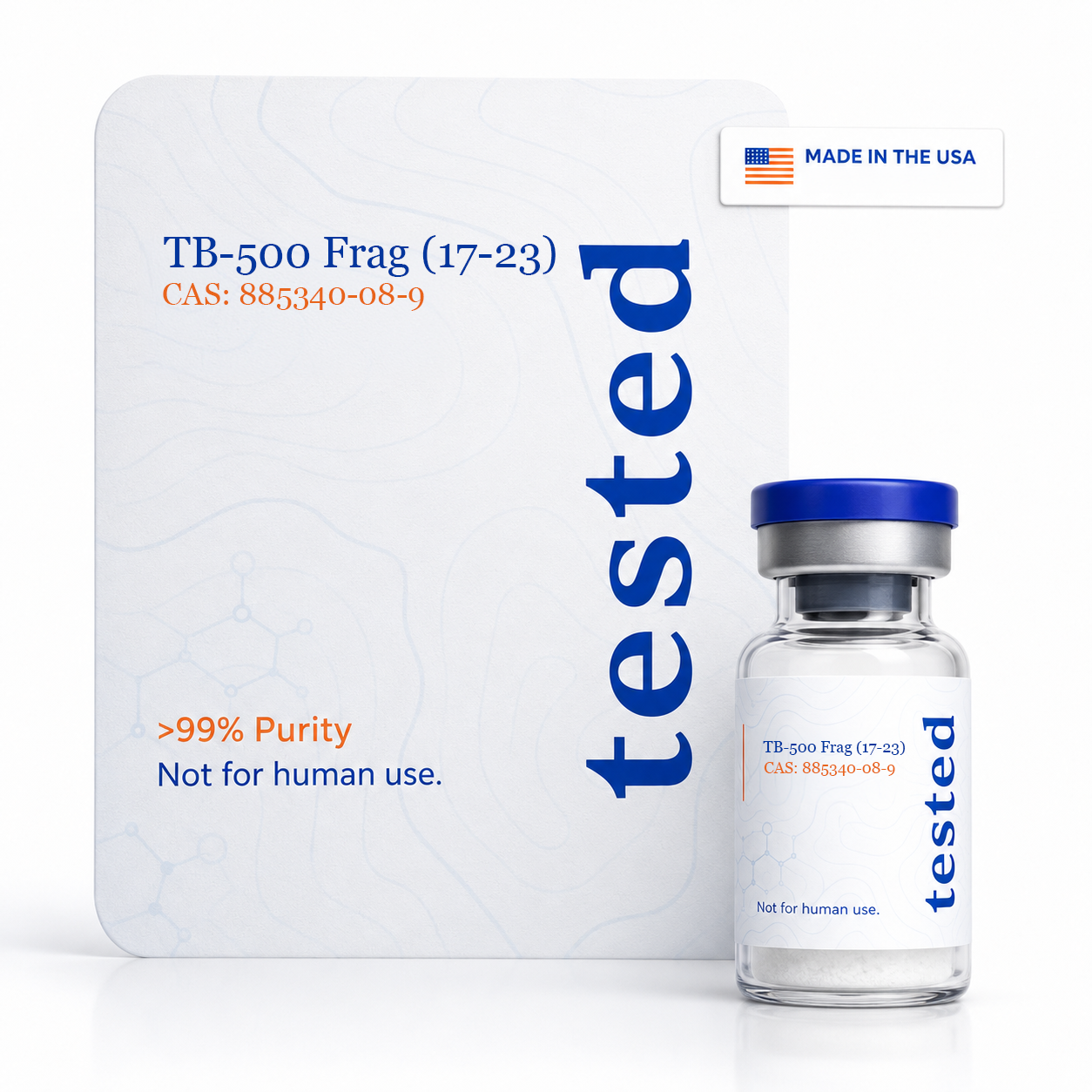 TB-500/TB4 FRAG 889Da (17-23) research peptide vial - high-purity, COA verified