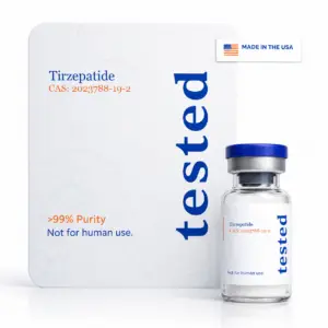 Tirzepatide research peptide vial - high-purity, COA verified